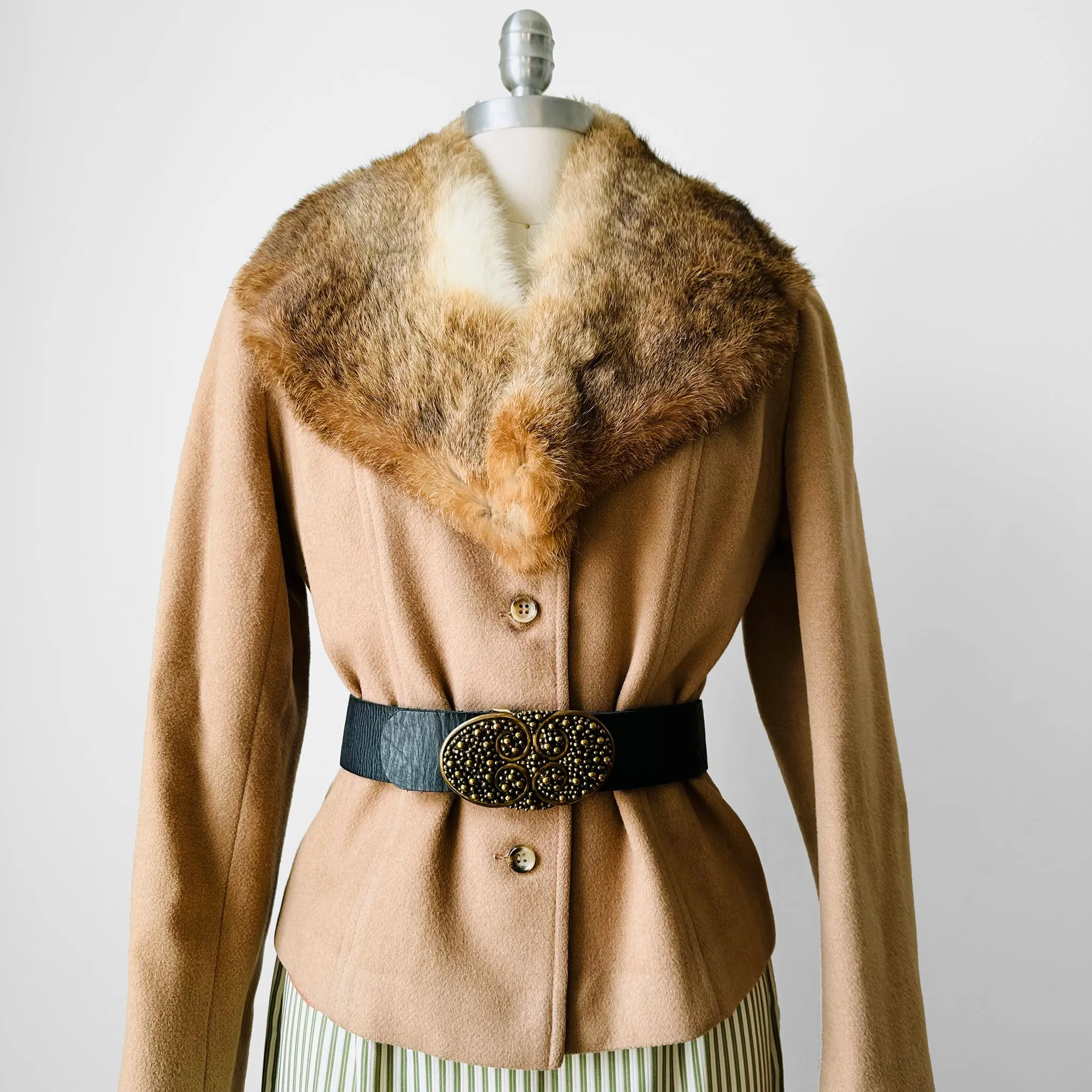 1950s - 1960s Toffee and Cream Fur Collar