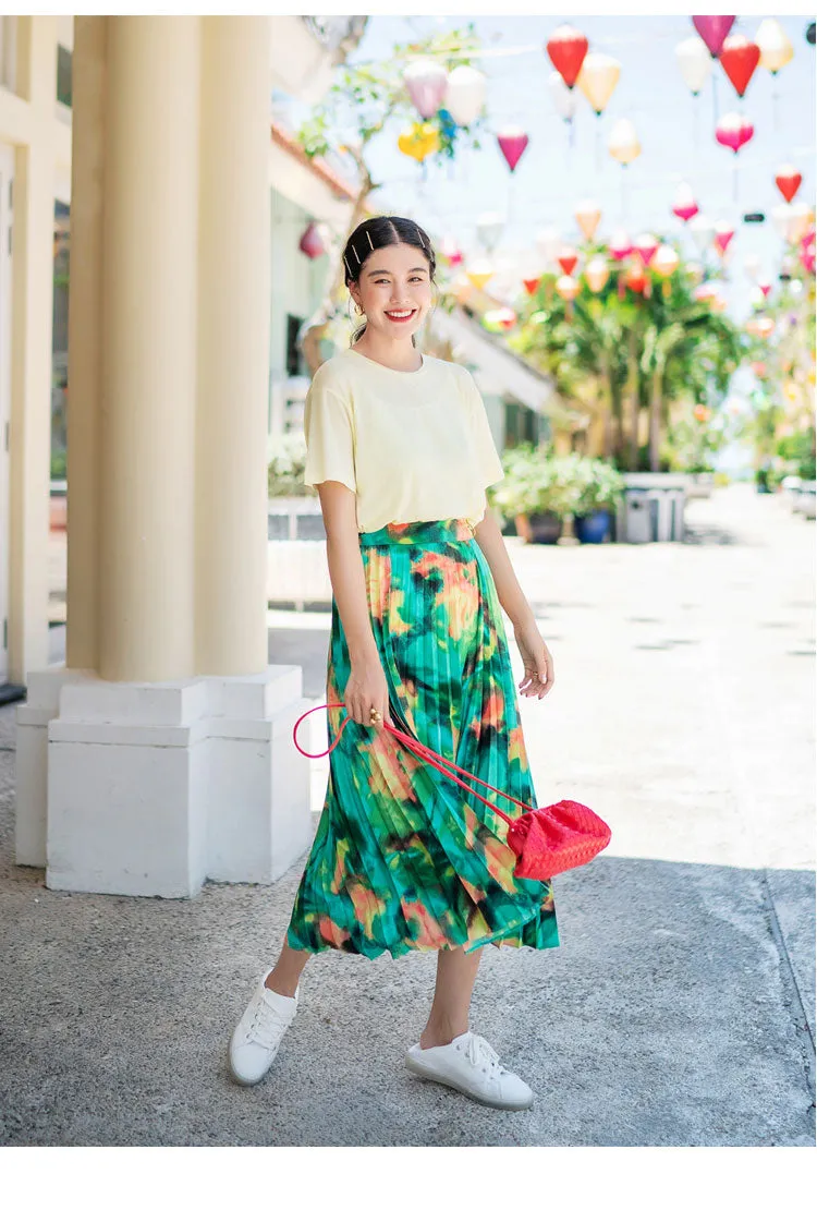 8GIRLS DESIGN PLEATED SKIRT IN VINTAGE FLORAL
