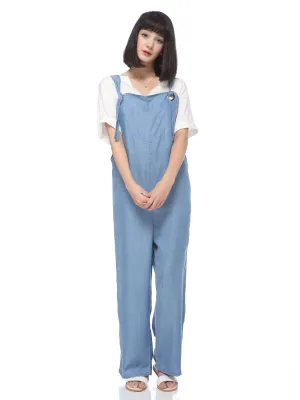 Adjustable Wide Leg Crop Overall Jumpsuit