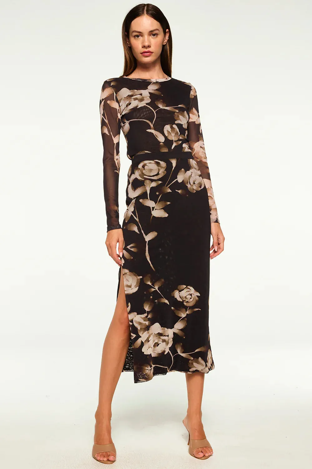 Aisha Skirt - Faded Rose Mesh