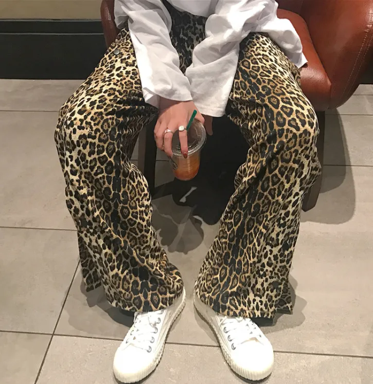 Animal Print Wide Trousers