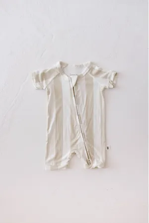 Bamboo Zip Shortie | Sand  Stripe