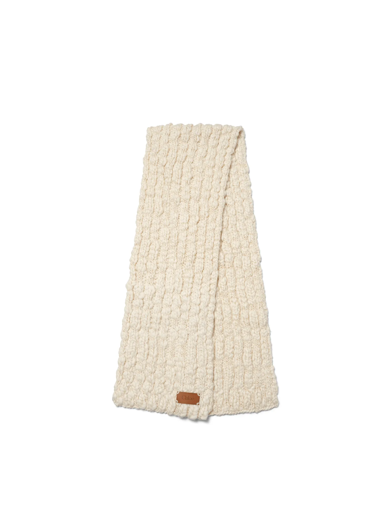 Chunky Knit Scarf in White Powder