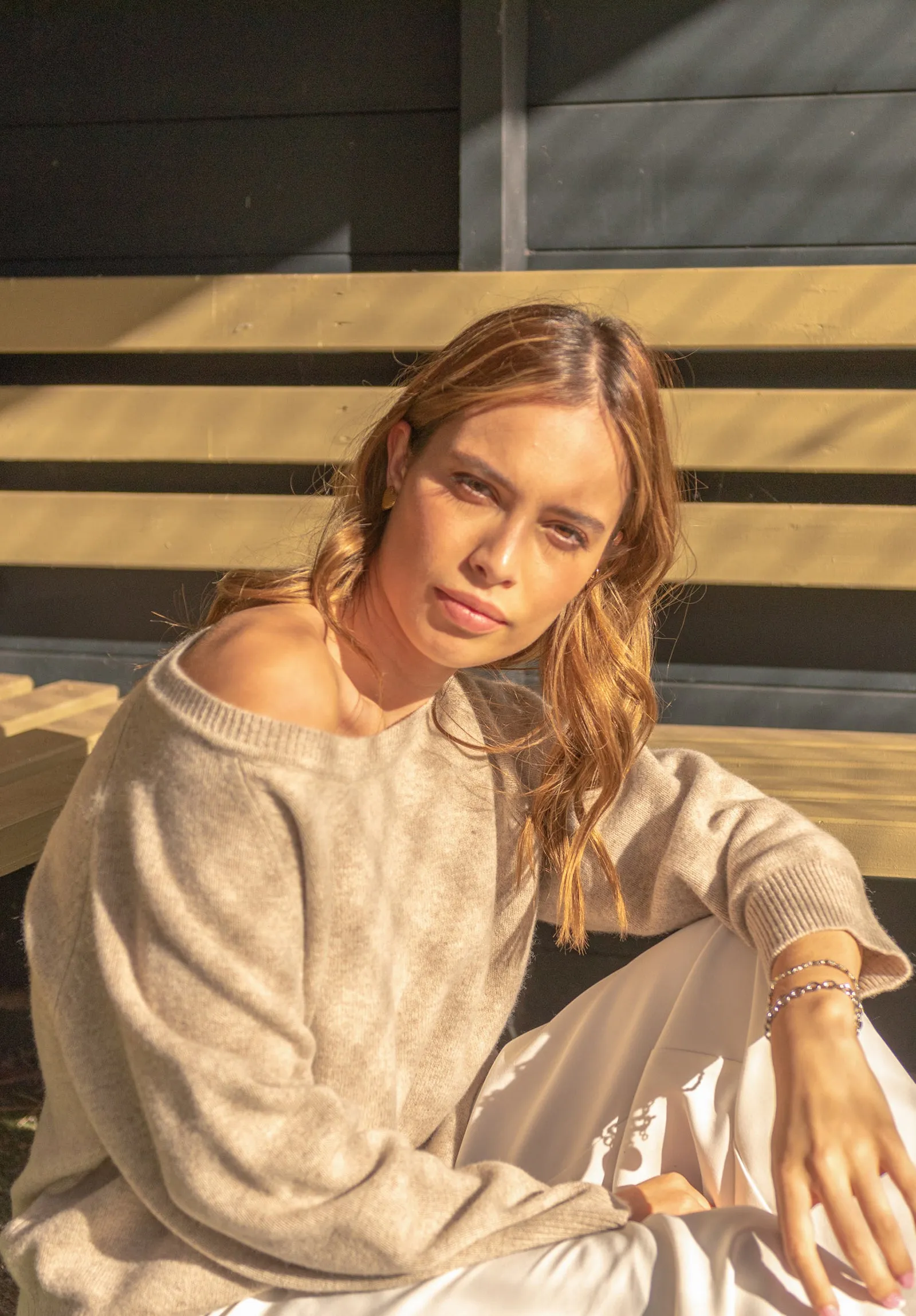 Cristina Natural Relaxed Merino Wool Sweater