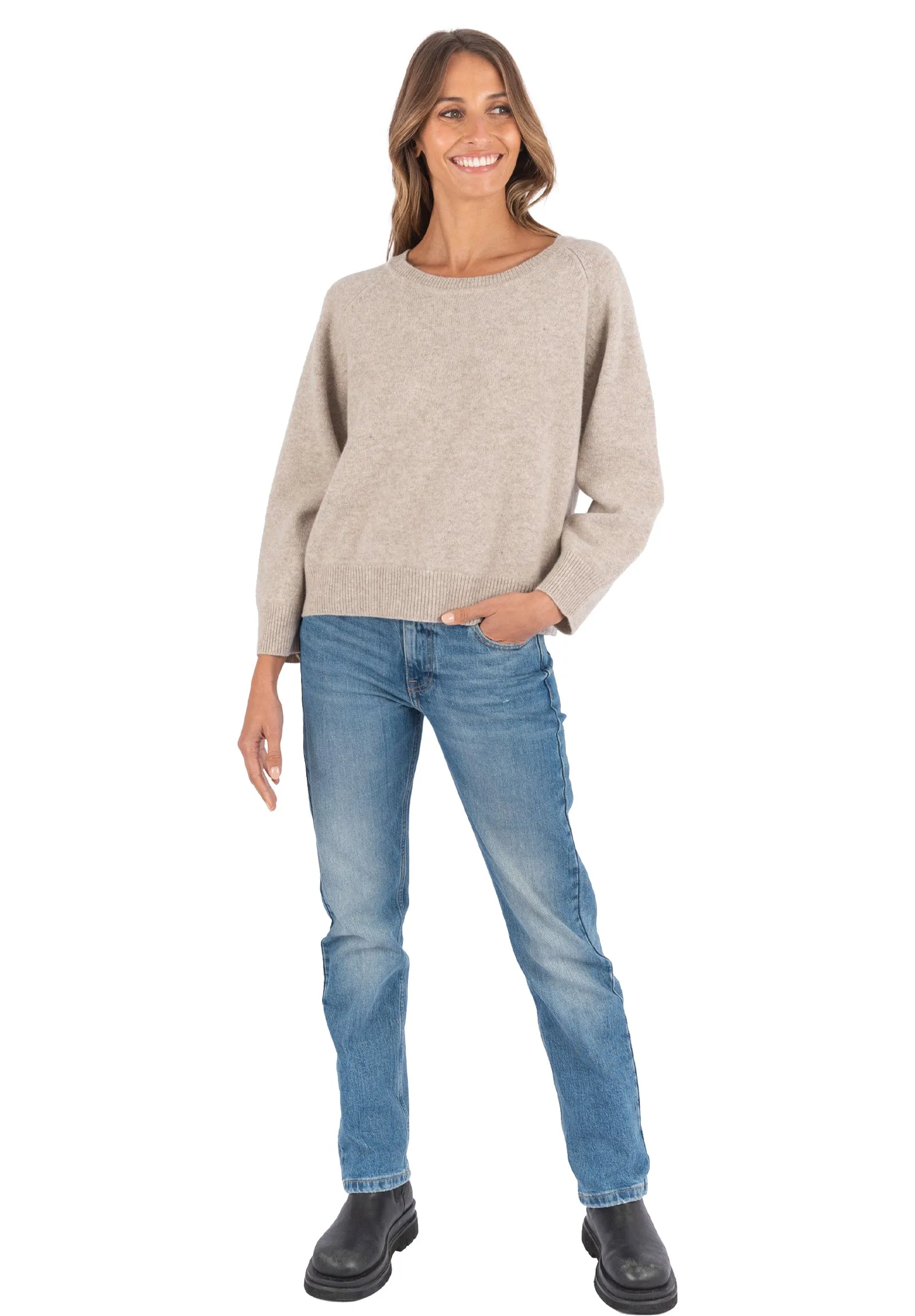 Cristina Natural Relaxed Merino Wool Sweater