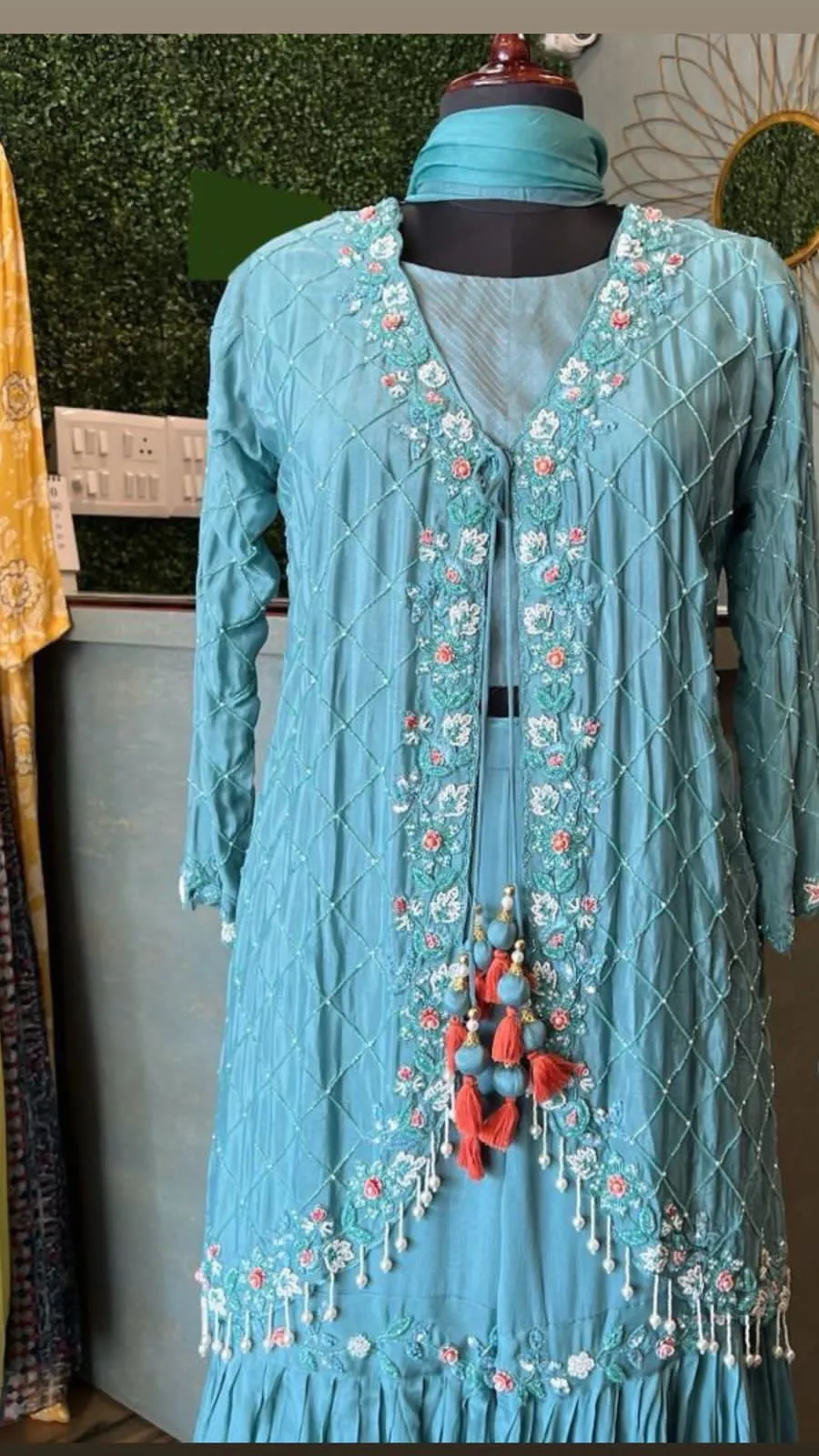 Firoza blue Indowestern Dress Women Dress