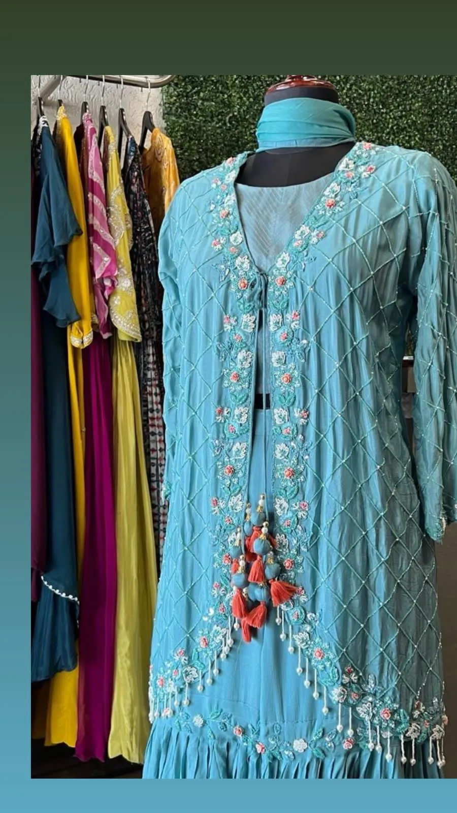 Firoza blue Indowestern Dress Women Dress