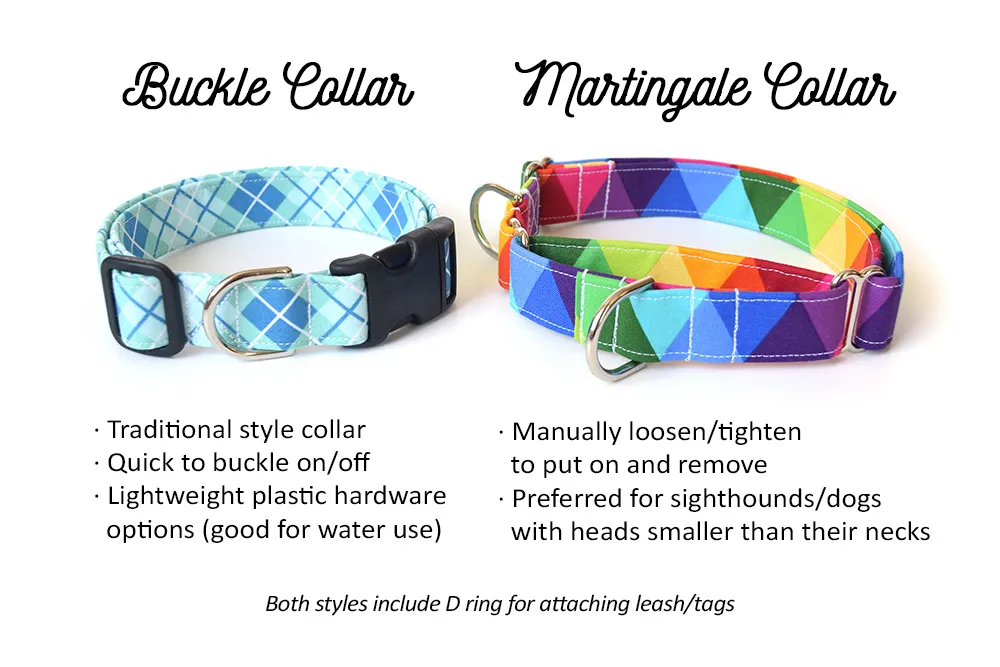Fuchsia Purple, Blue & White Floral Dog Collar