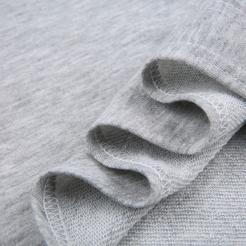 Grey Stitched Digital Print Hooded Bodysuit