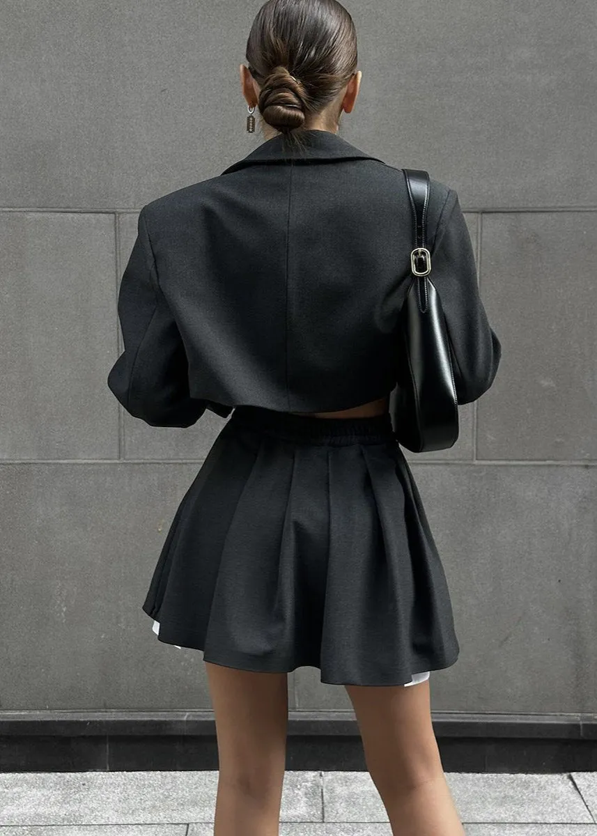 Ivyshape | Blazer And Skater Skirt Set Modern Sophistication