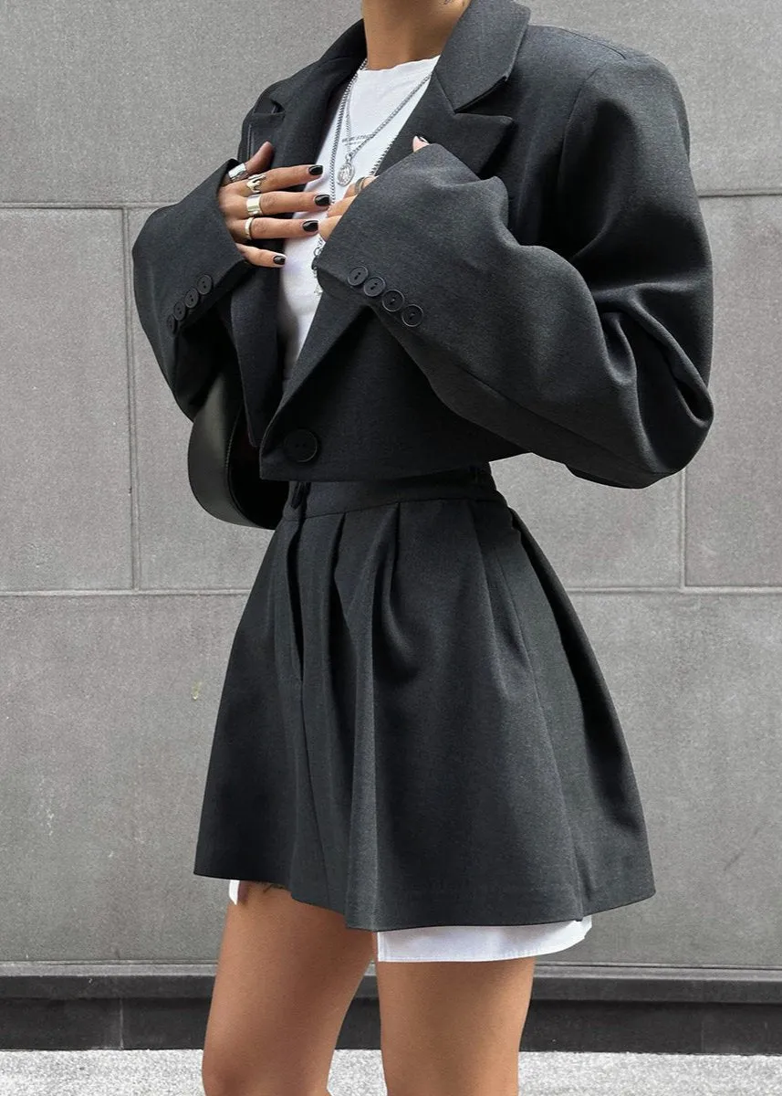 Ivyshape | Blazer And Skater Skirt Set Modern Sophistication