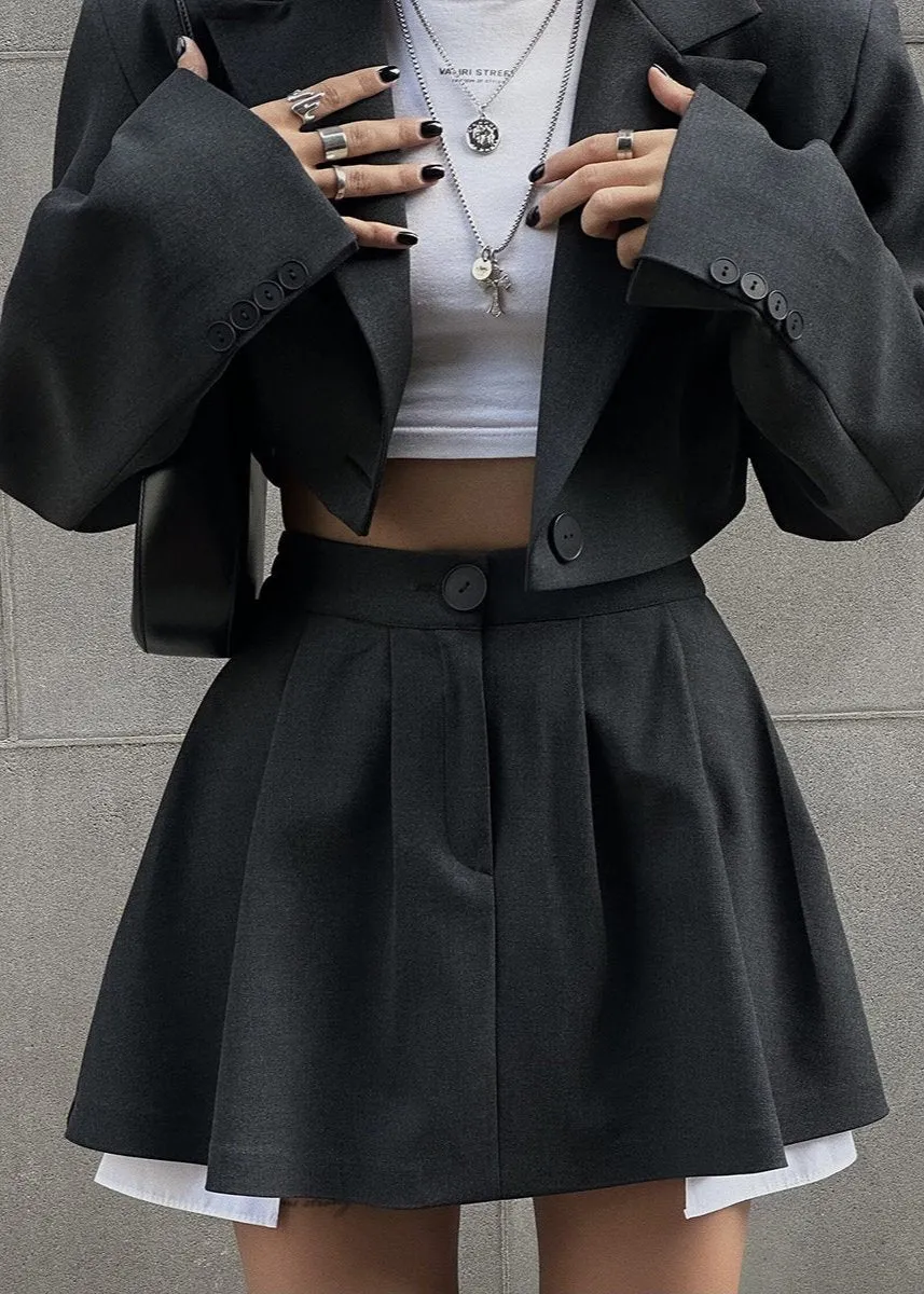 Ivyshape | Blazer And Skater Skirt Set Modern Sophistication