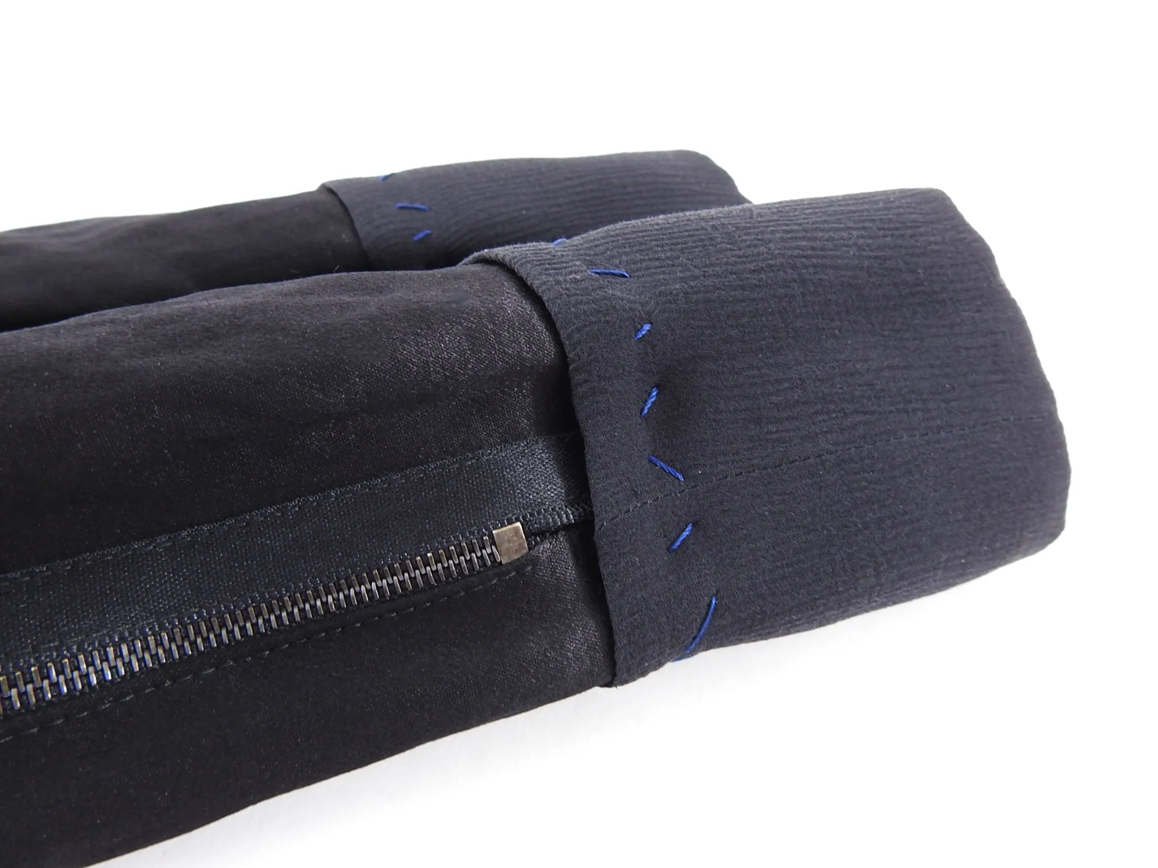 Lanvin Black Satin Wrinkle Pencil Skirt with Silk Hem - FR36 / 4