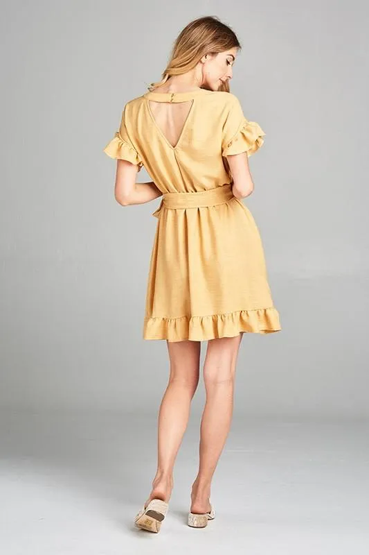 Like the Stars Dress in Mustard Yellow