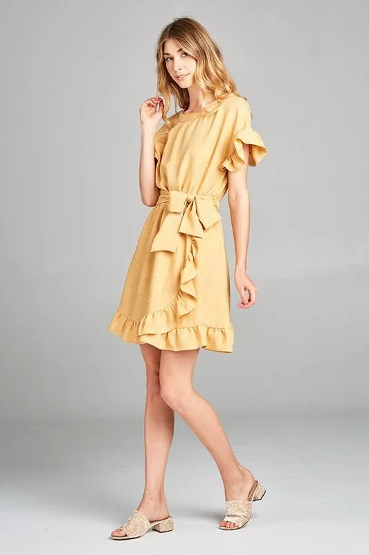 Like the Stars Dress in Mustard Yellow