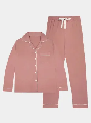 Limited Edition - Piped Edge Bamboo Pyjama Set in Dusk