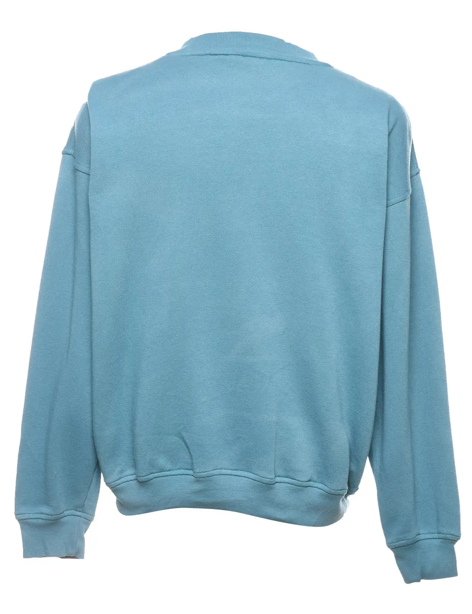 London Fog Golf Design Light Blue Embroidered Sports Sweatshirt - L