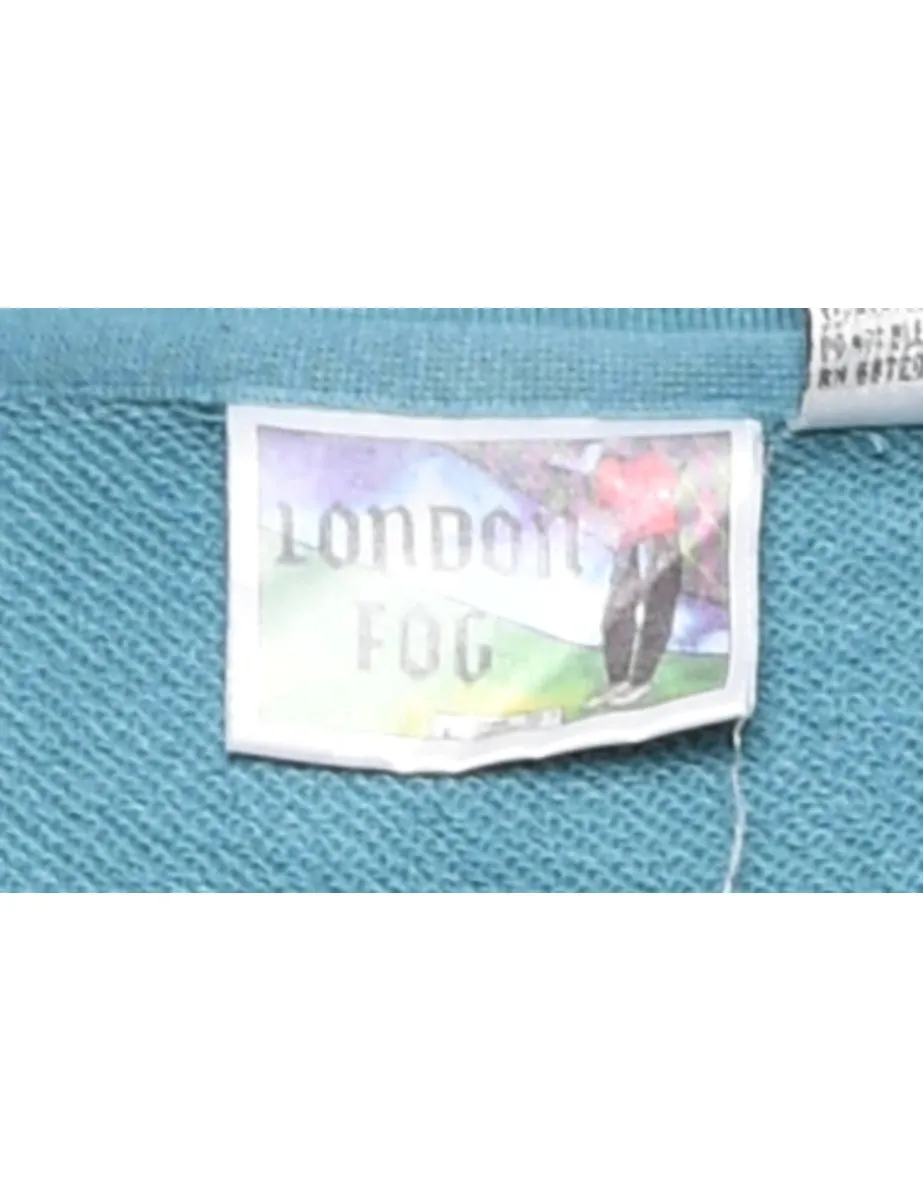 London Fog Golf Design Light Blue Embroidered Sports Sweatshirt - L