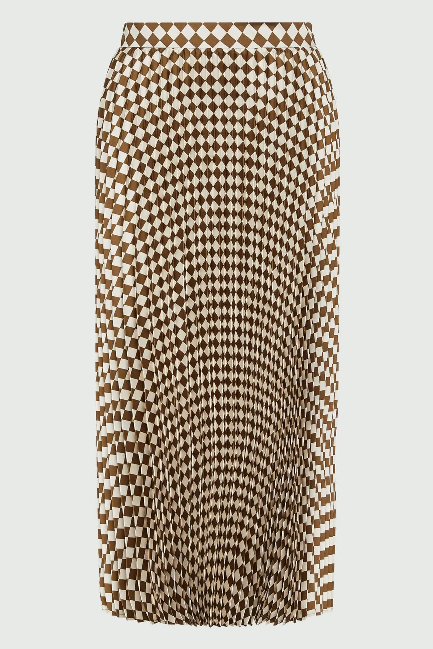 Marella Tolone 2331060338200 Olive Green Pleated Print Skirt