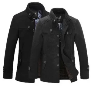 Mens Removable Knit Collar Fall Jacket