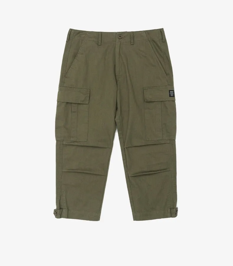 Men's Spring Cotton Multi-Pocket Ankle-Length Loose Cargo Pants