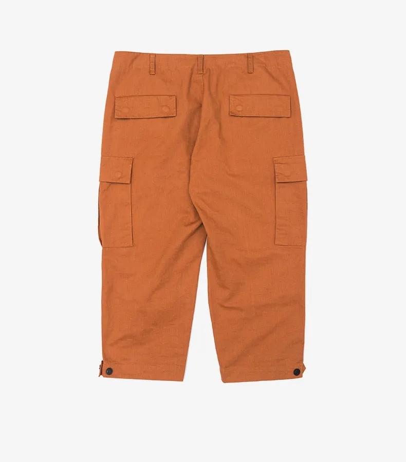 Men's Spring Cotton Multi-Pocket Ankle-Length Loose Cargo Pants