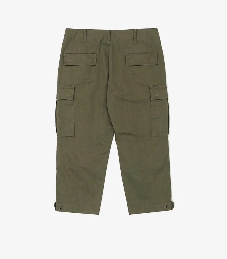 Men's Spring Cotton Multi-Pocket Ankle-Length Loose Cargo Pants