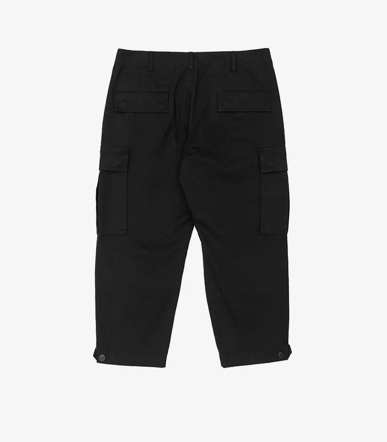 Men's Spring Cotton Multi-Pocket Ankle-Length Loose Cargo Pants