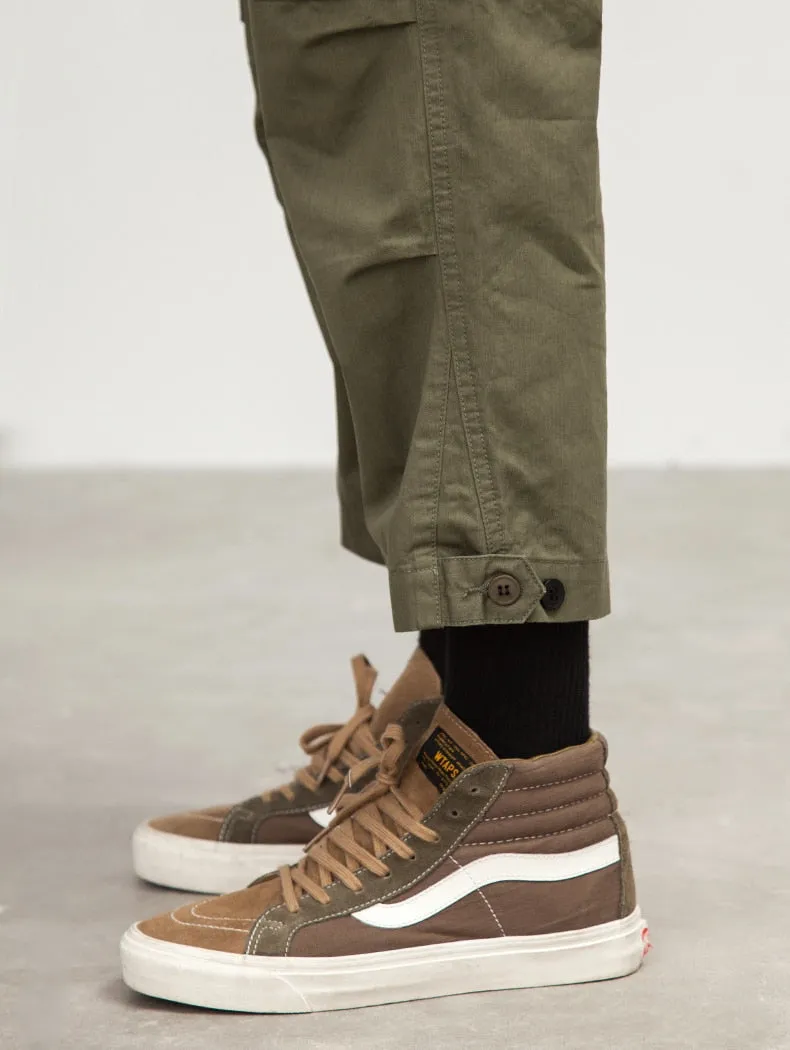 Men's Spring Cotton Multi-Pocket Ankle-Length Loose Cargo Pants