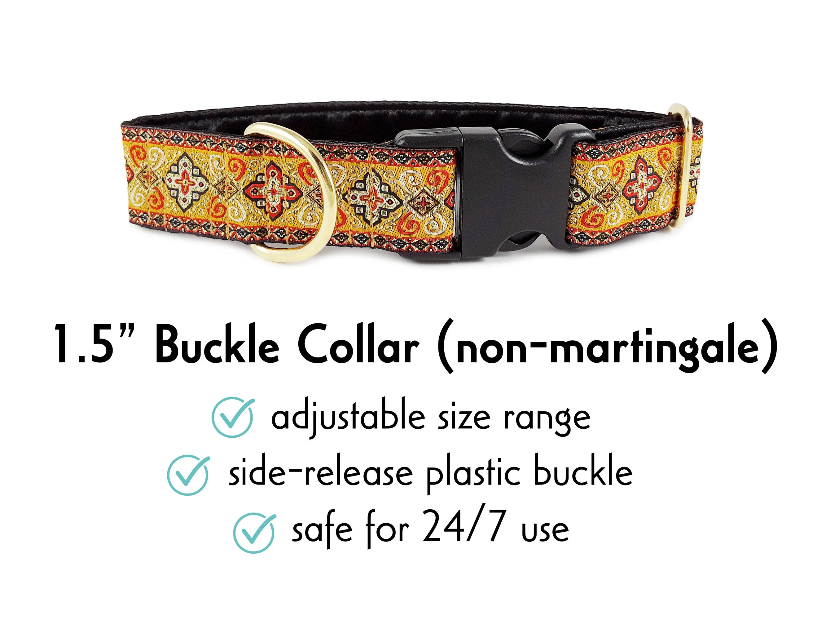 Nobility in Orange - Martingale or Buckle Dog Collar - 1.5" Width