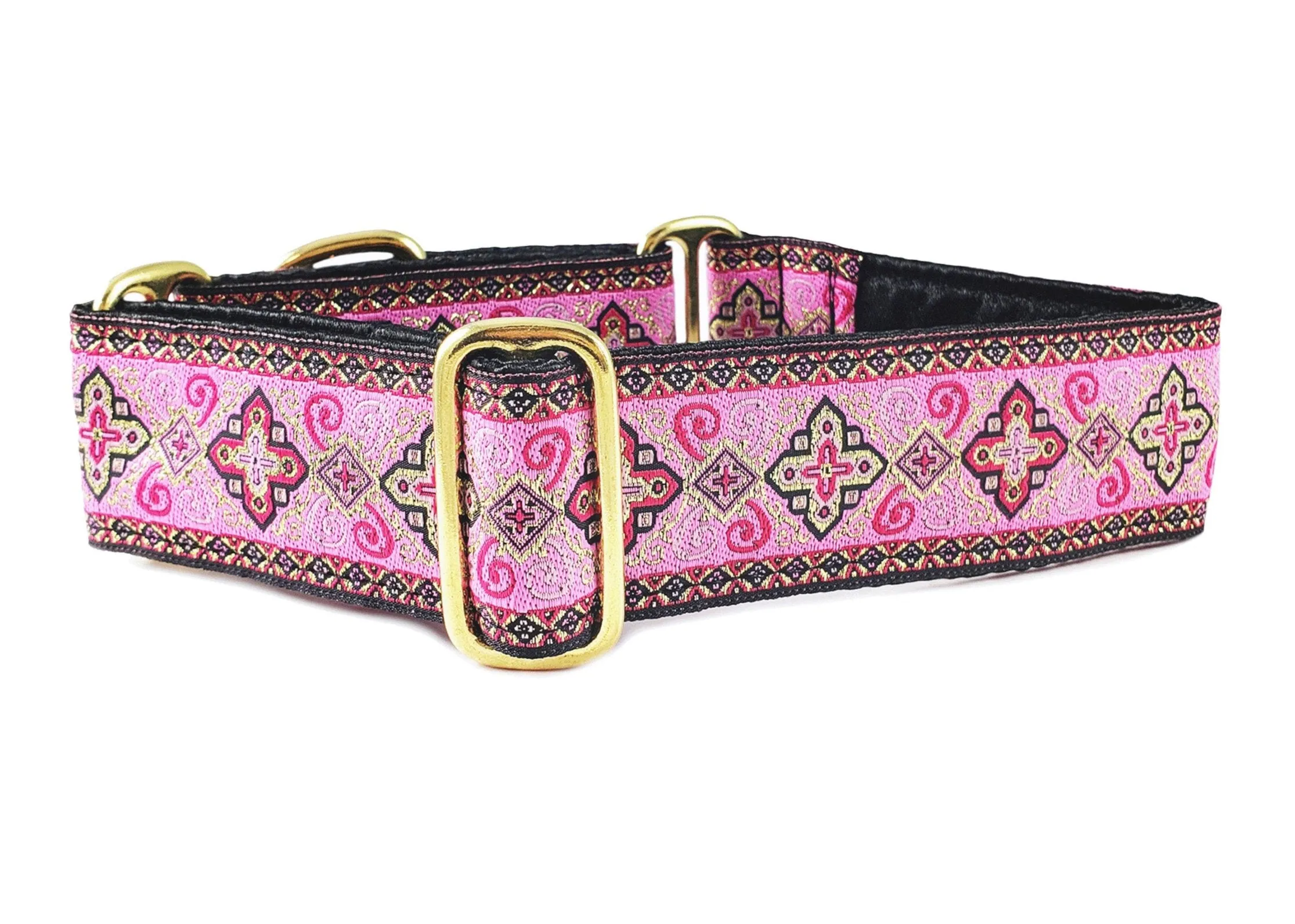 Nobility in Pink - Martingale or Buckle Dog Collar - 1.5" Width
