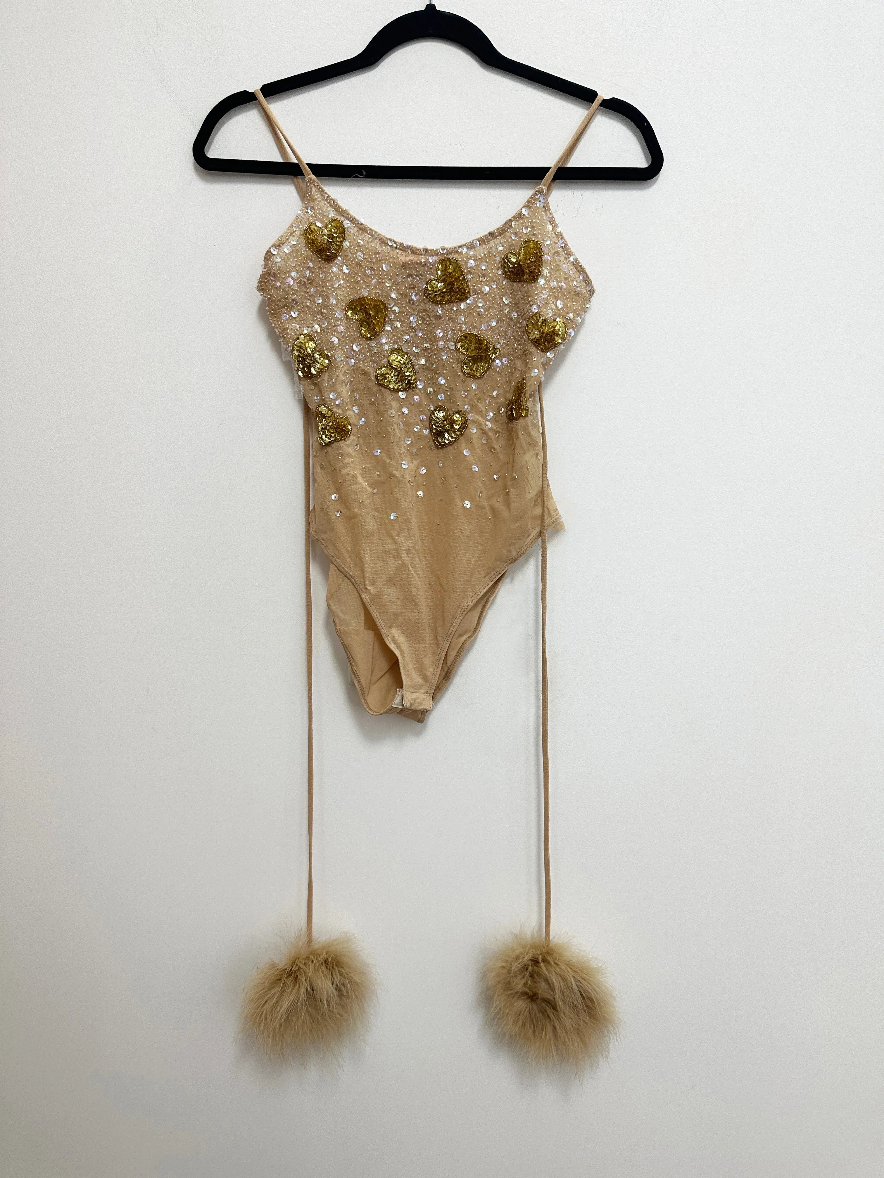 Nude and Gold Heartbreaker Bodysuit
