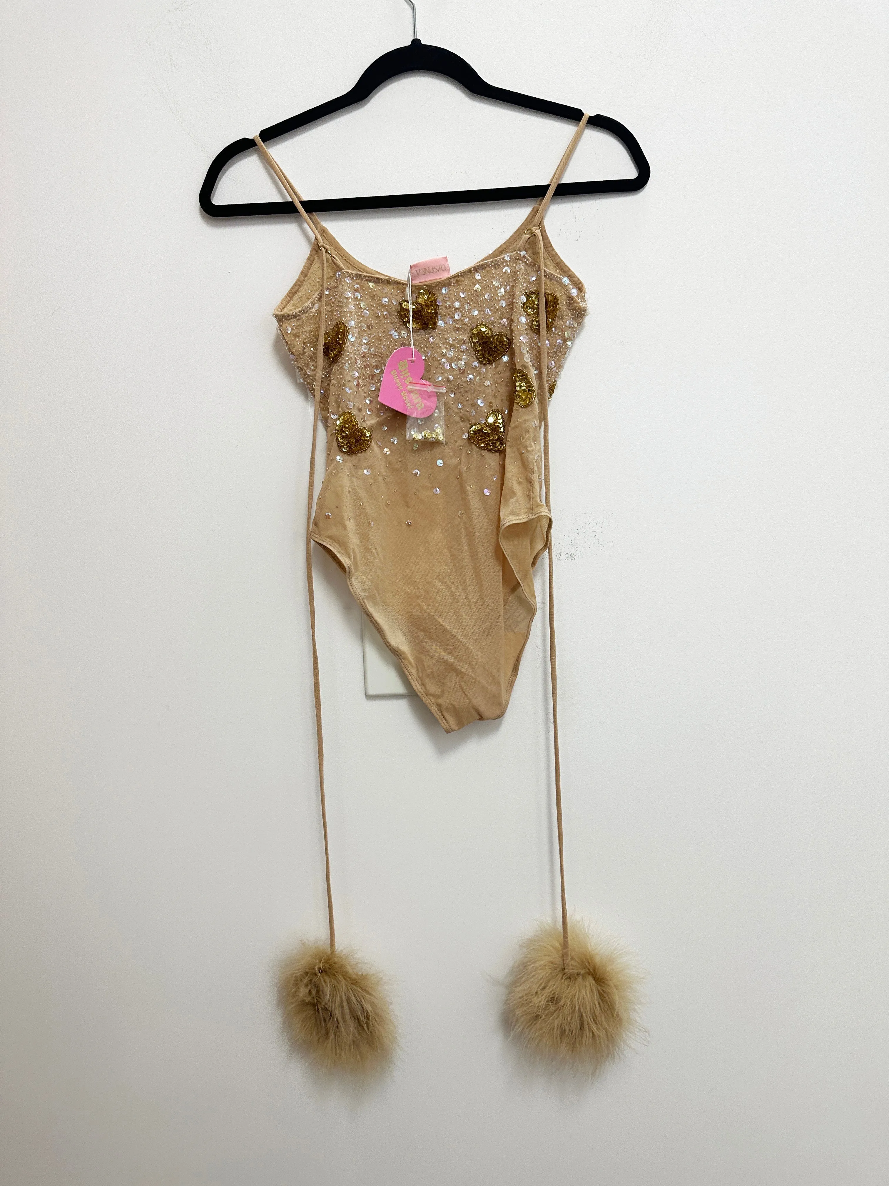 Nude and Gold Heartbreaker Bodysuit