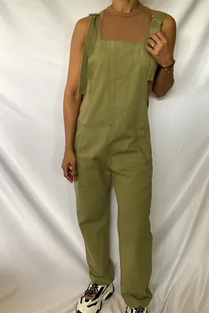 Olive denim overall