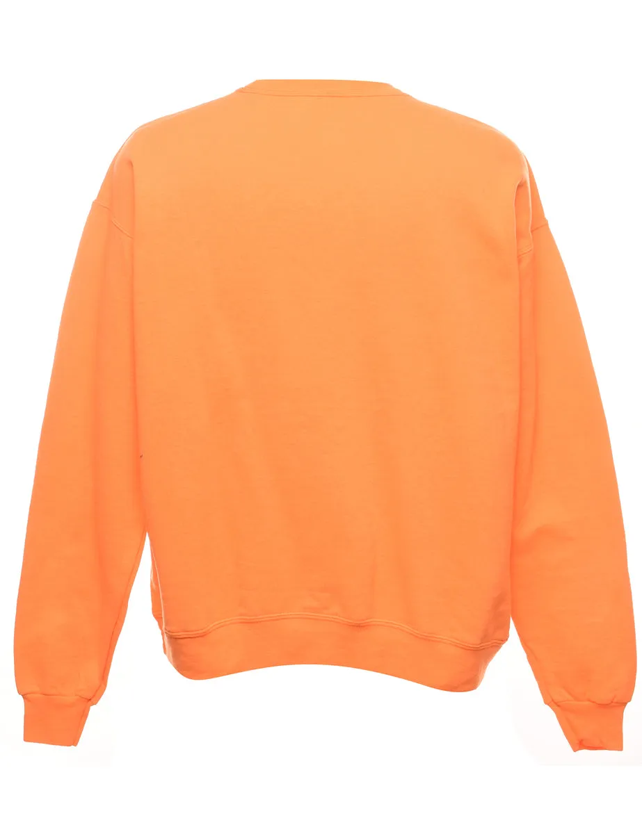 Orange Plain Sweatshirt - L
