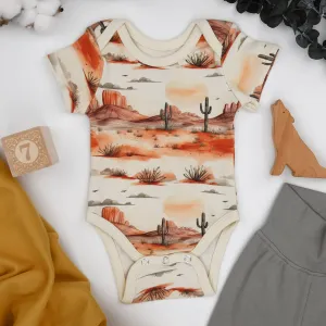 Organic Cotton Short Sleeve Baby Bodysuit, Cliff