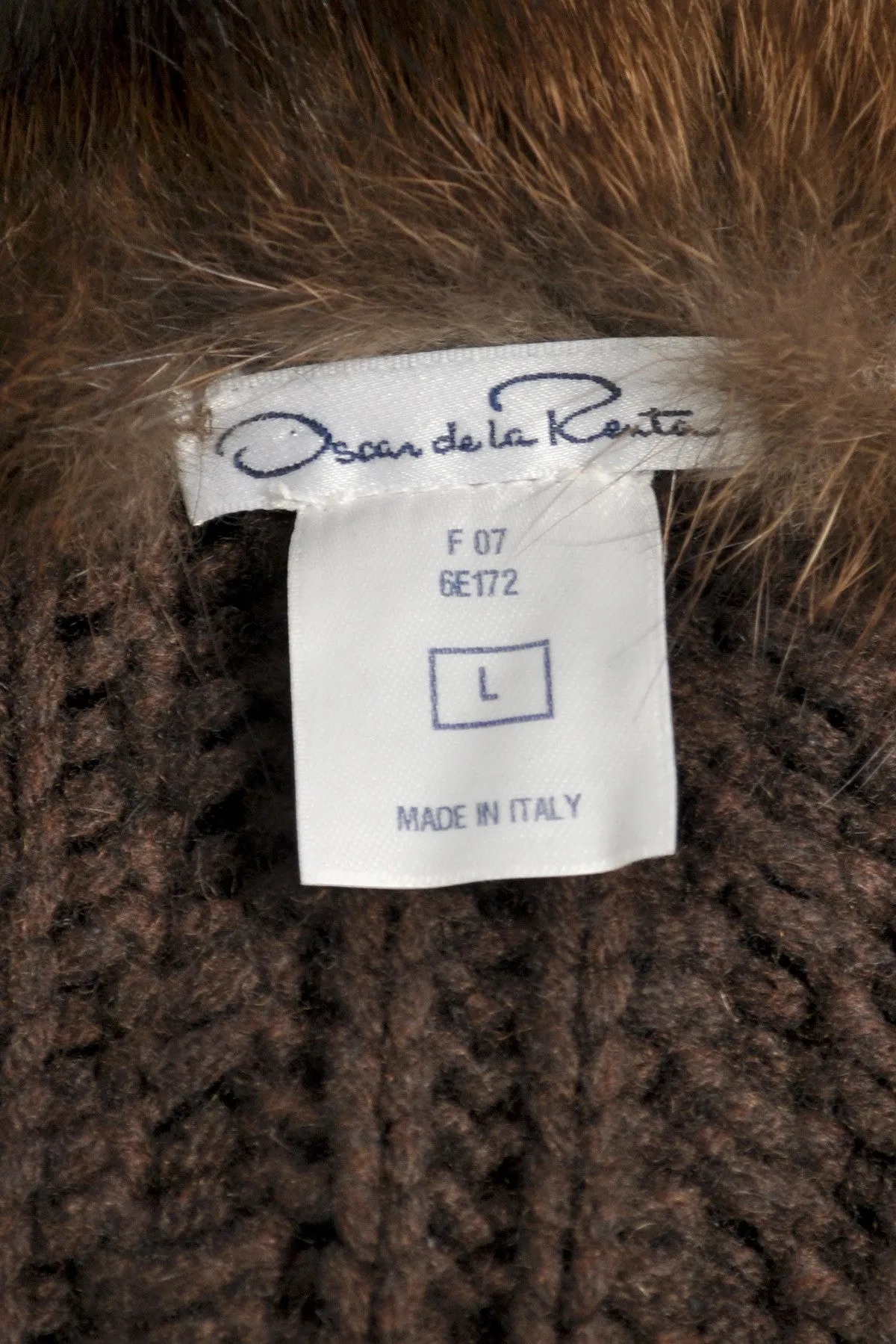 Oscar de la Renta Cashmere   Fisher Fur Sweater Coat