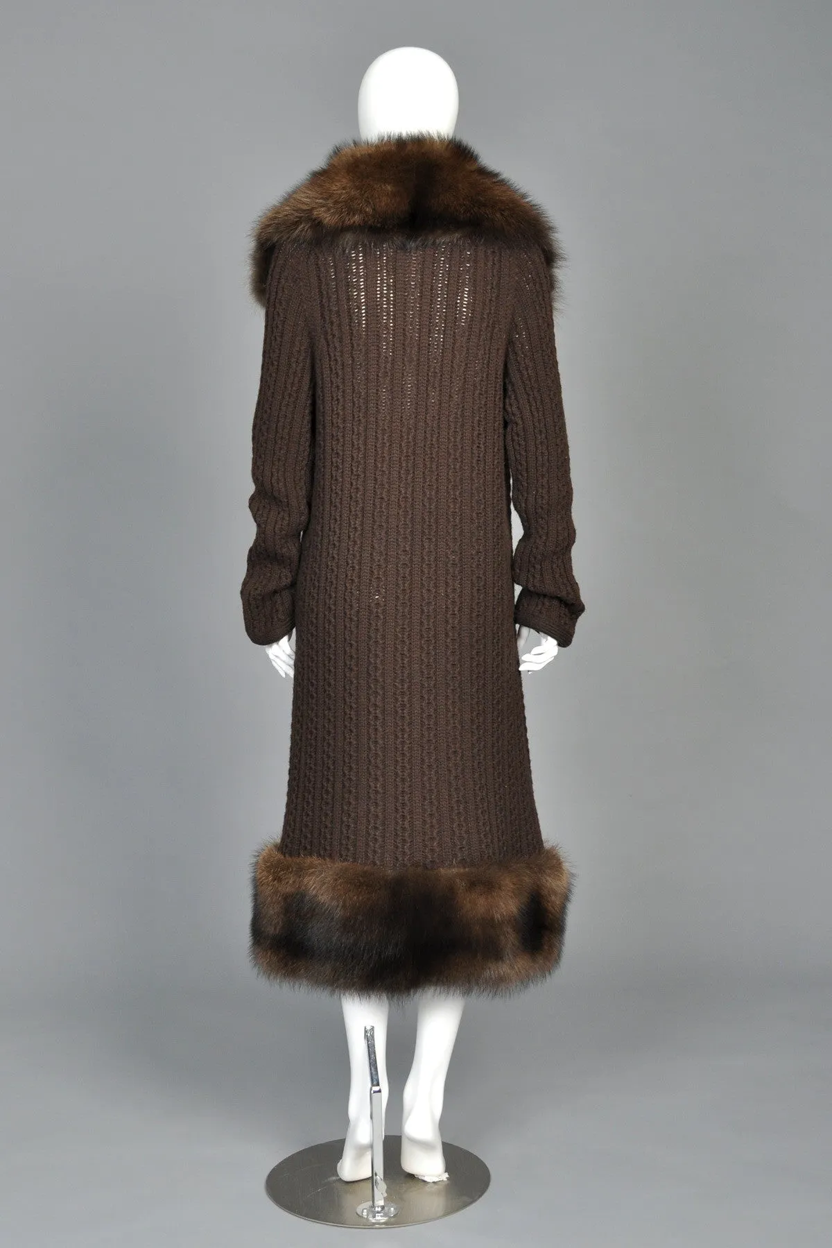 Oscar de la Renta Cashmere   Fisher Fur Sweater Coat