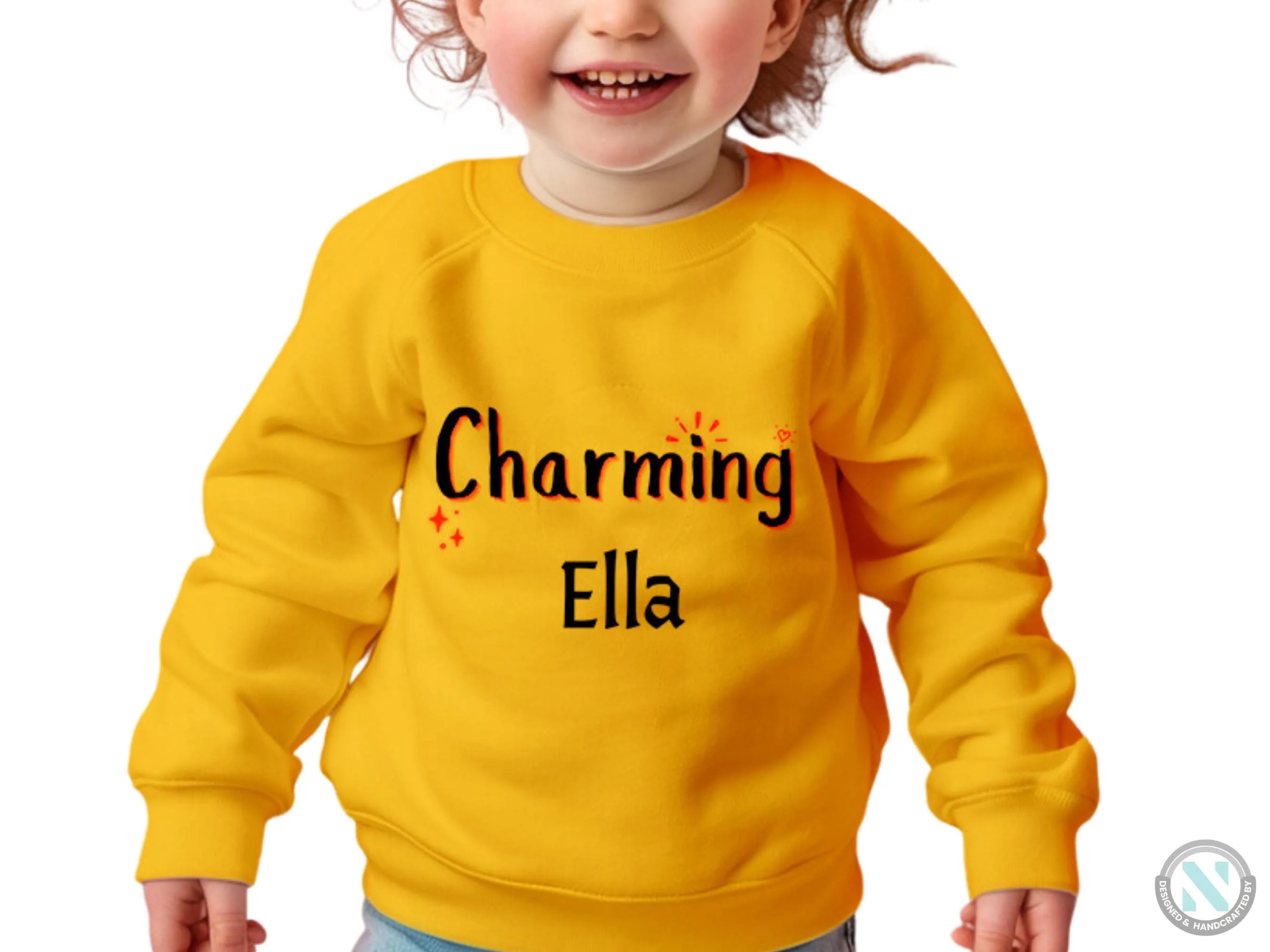 Personalized Name Toddler Girls Sweatshirt with Charming Text