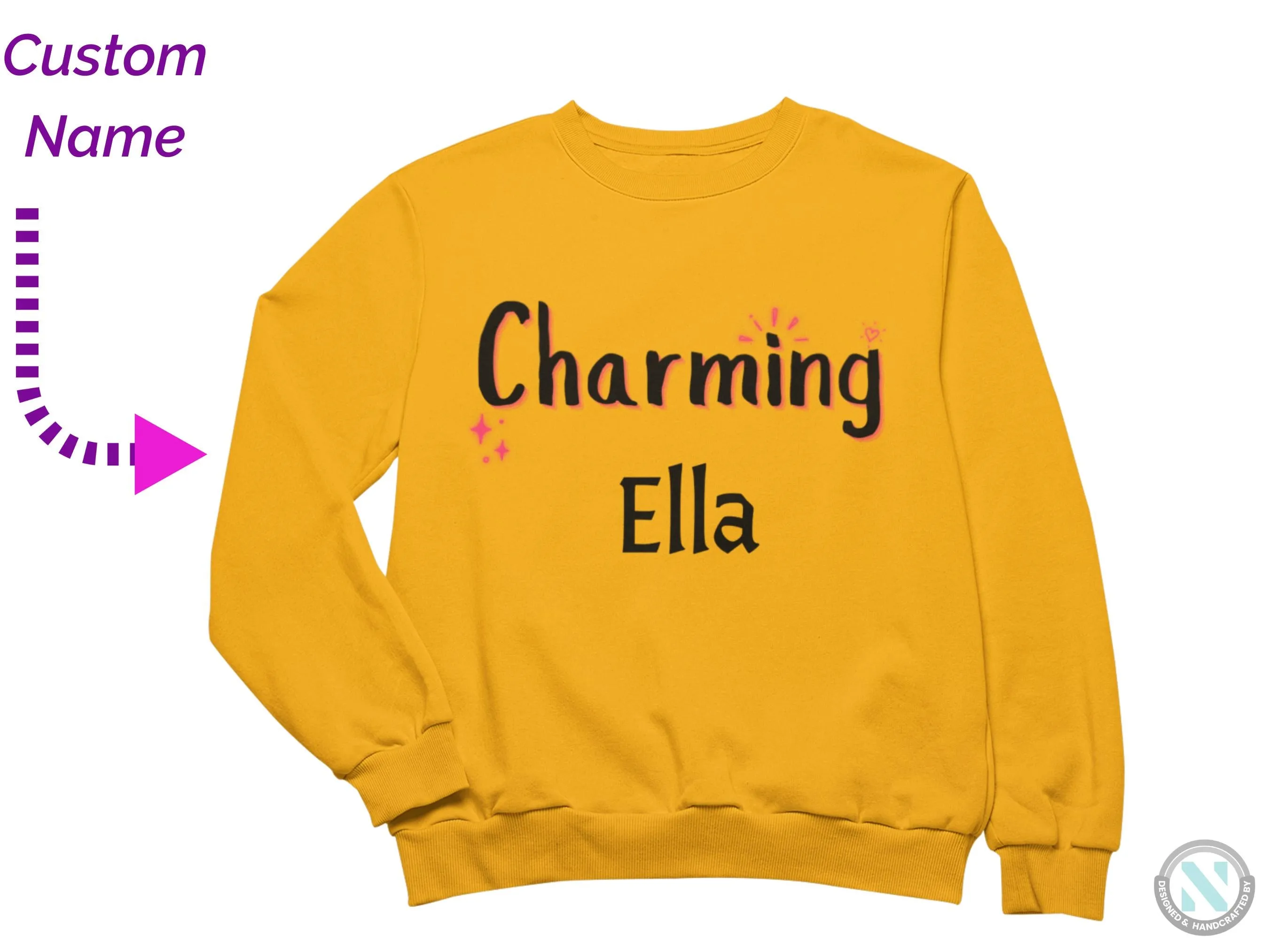 Personalized Name Toddler Girls Sweatshirt with Charming Text