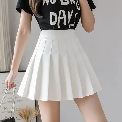 Pleated Skirt Women Summer Anti-Exposed College High Waist Korean A-Line Skirt