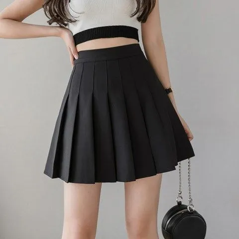 Pleated Skirt Women Summer Anti-Exposed College High Waist Korean A-Line Skirt