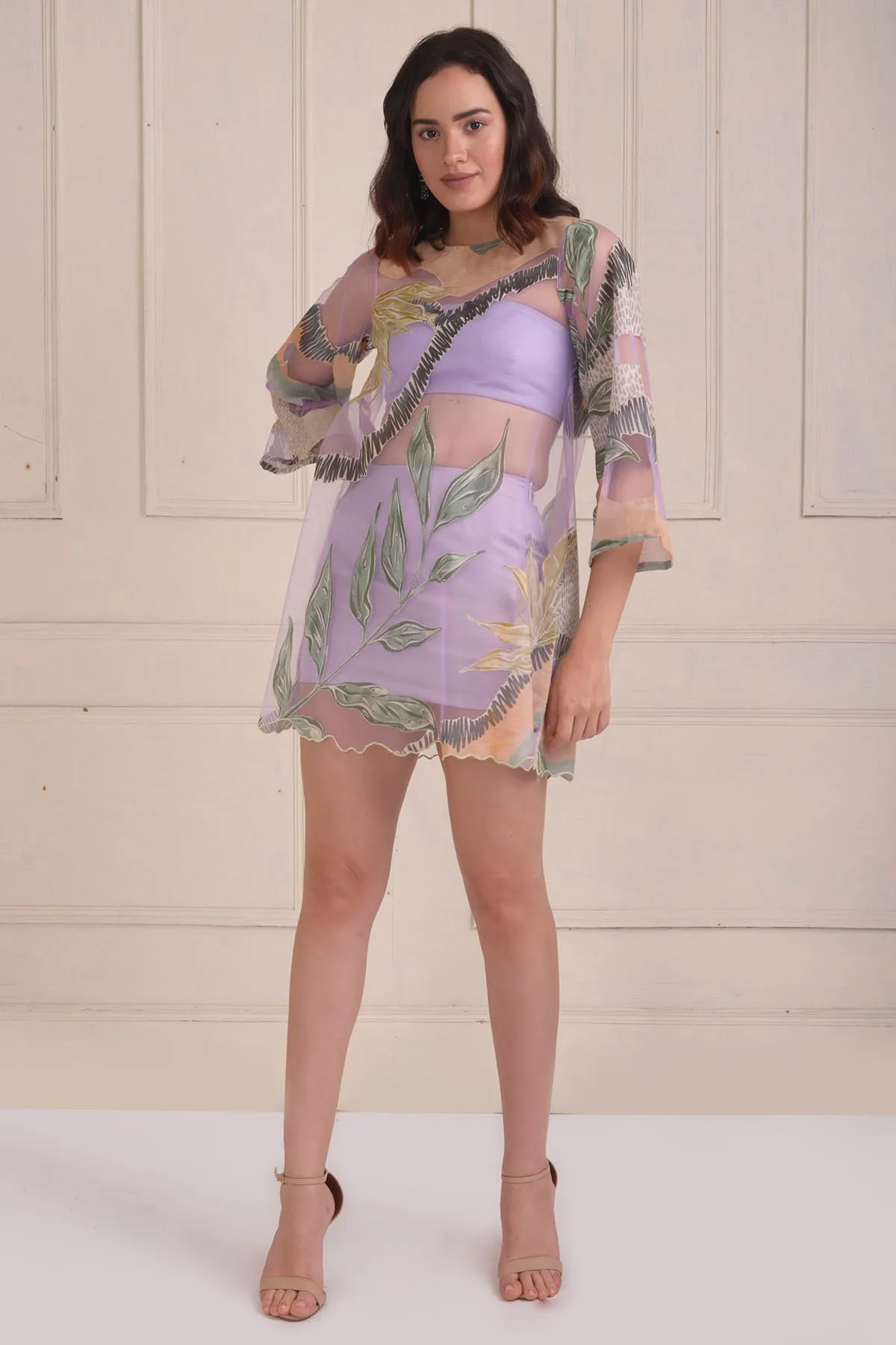 Printed Patchwork Tulle Dress