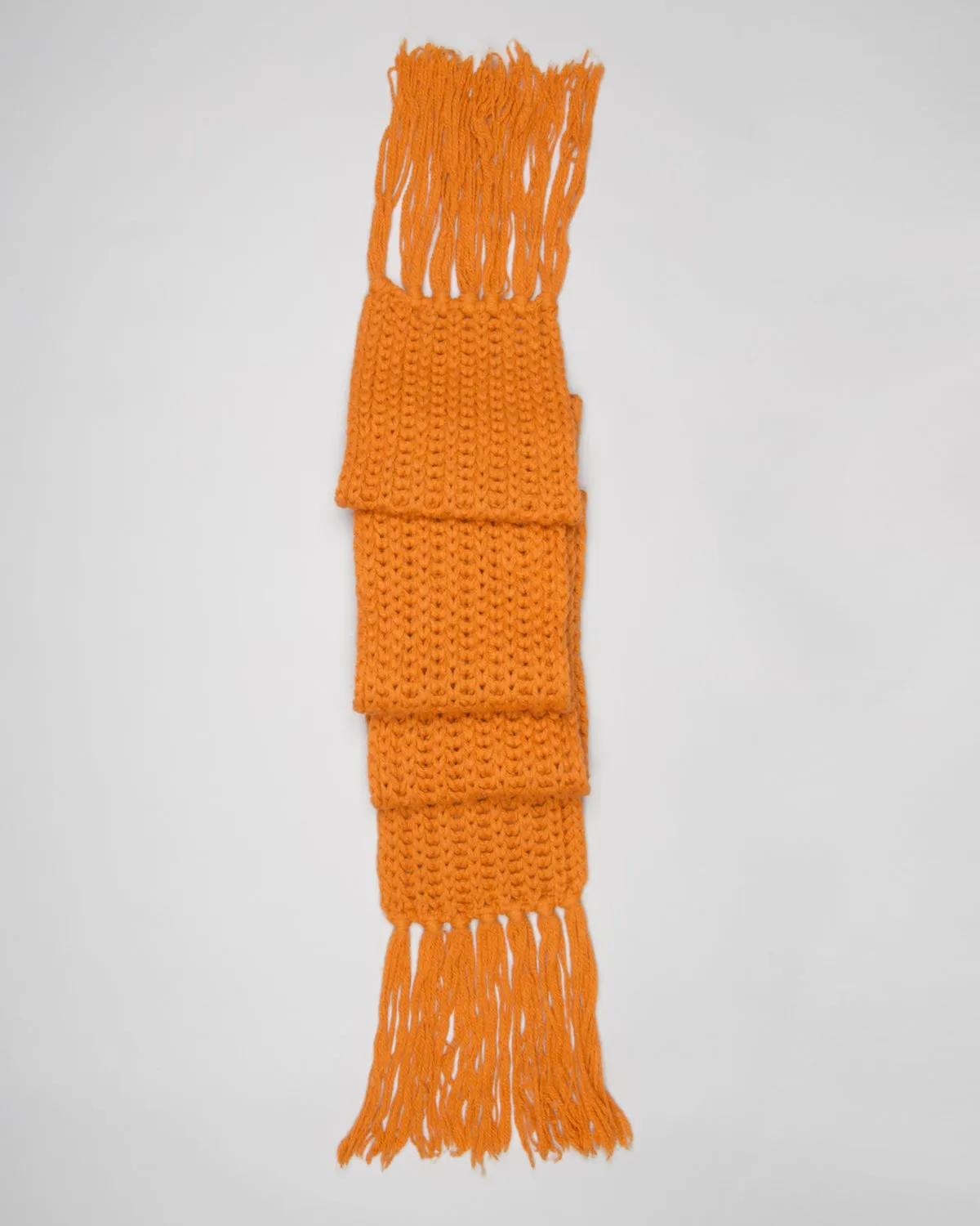 Rust orange long chunky knit scarf