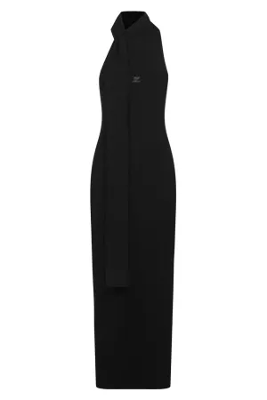 SCARF KNIT DRESS BLACK