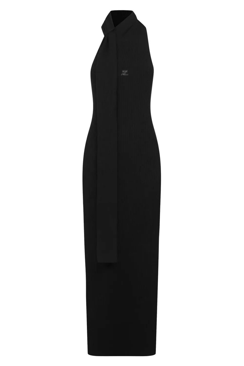 SCARF KNIT DRESS BLACK
