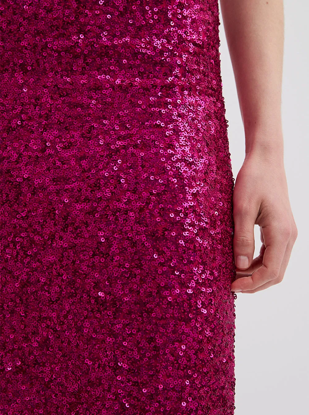 Sequin Pencil Skirt - Magenta