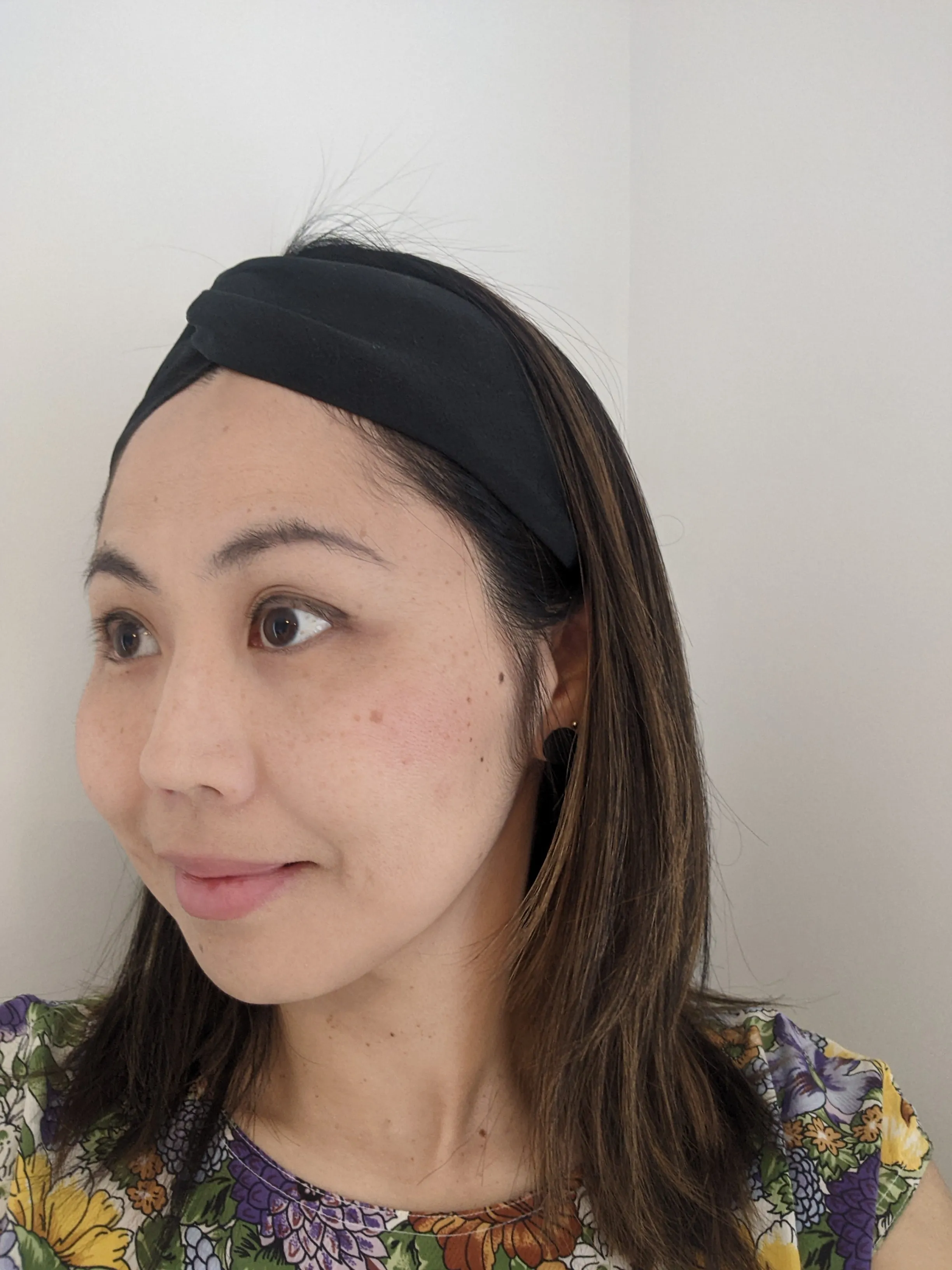 Silk Turban Headband - Black Japanese maple