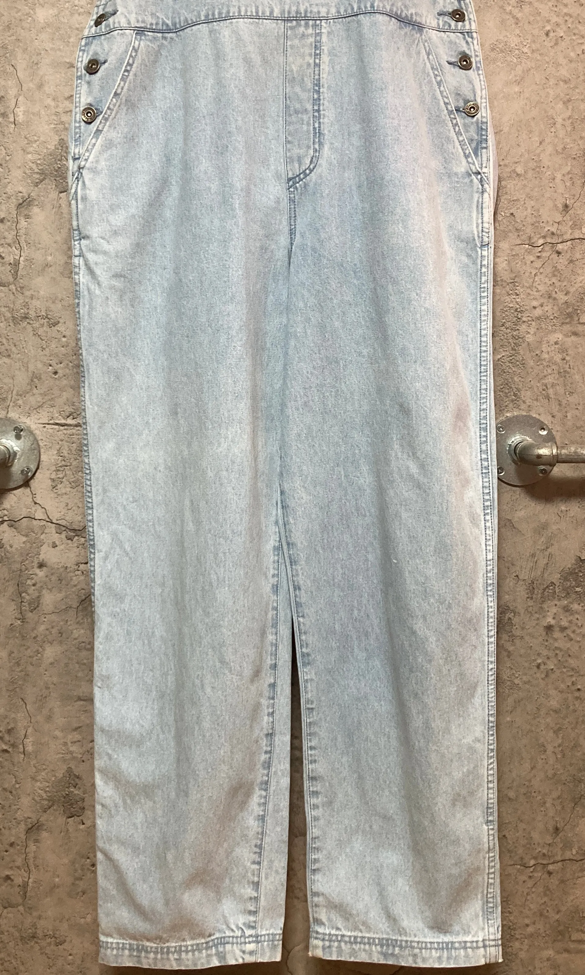 snowman embroidered denim overall