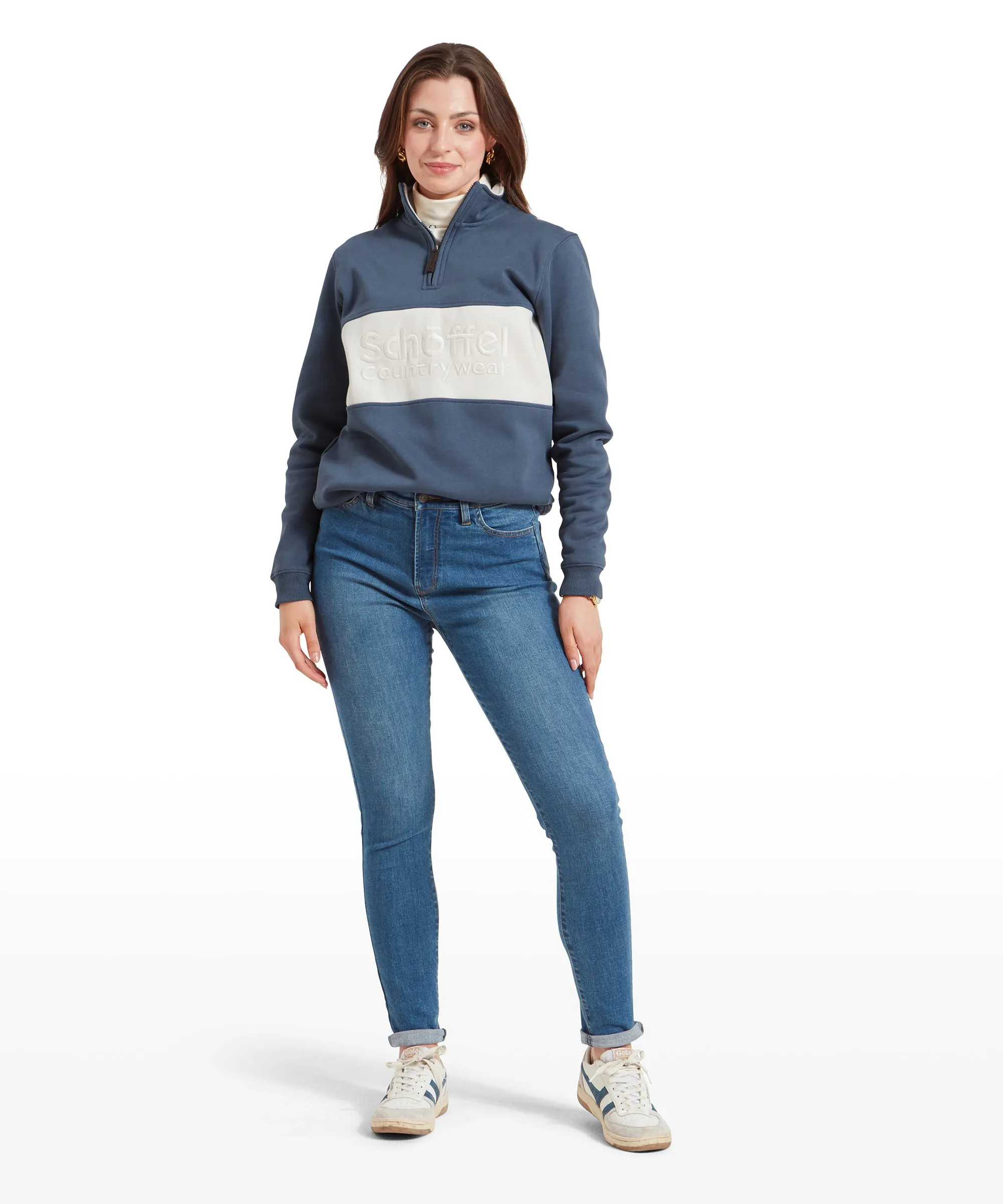 St Agnes Quarter Zip Sweatshirt - Vintage Navy